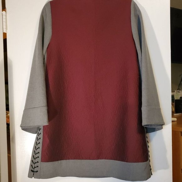 BCBGMAXAZRIA Runway Milenna Dress Grey/Wine Color Size XS $598 - Picture 7 of 13